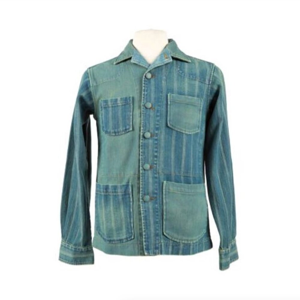 Jay Kos Denim Jacket Patchwork Multi-textured  Men's L